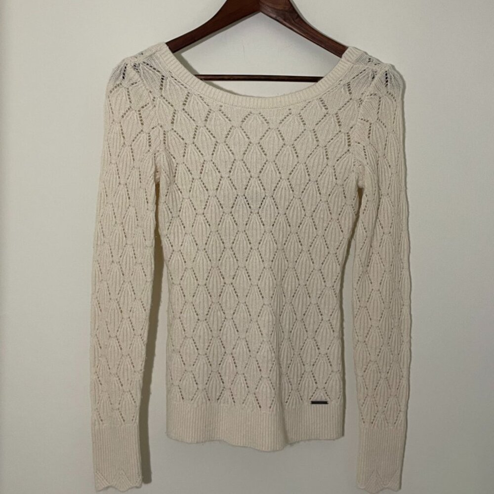 Abercrombie & Fitch Long sleeve Scoop back Sweater - Ivory M